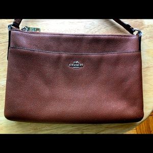Coach light brown leather crossbody purse (used)